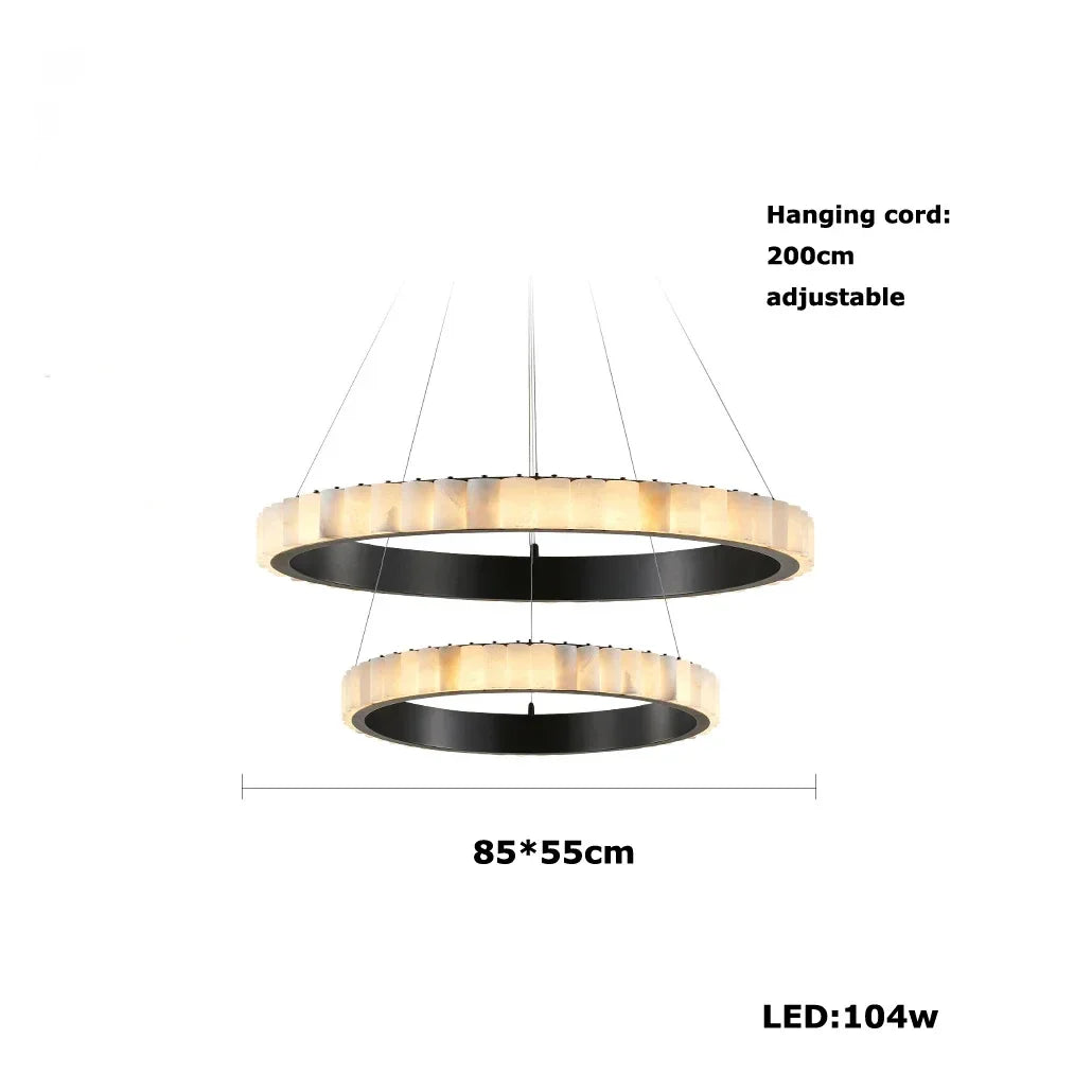 Afralia™ Postmodern Gold Marble Chandelier Light - Dimmable Nordic Pendant for Living Room