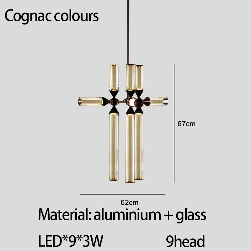 Afralia™ Glass Tube Chandelier: Modern LED Pendant Lamp for Living Room, Bedroom, Cafe, and Dining Room.