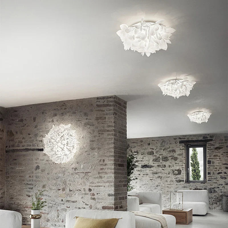 Afralia™ LED Petal Ceiling Chandelier for Living Room, Dimmable Round Bedroom Lamp