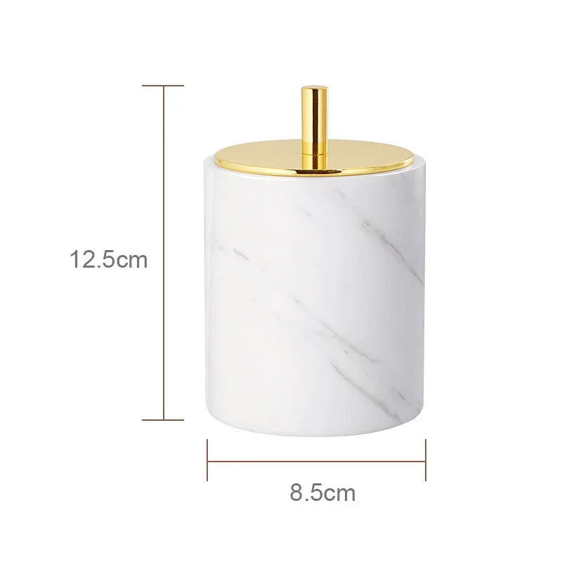 Afralia™ Marble Vanity Mirror Tray Luxury Bathroom Accessories