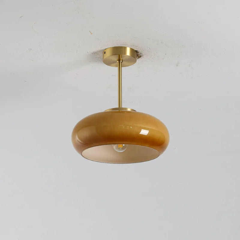 Afralia™ Medieval Brass Glass Pendant Lamp - Nordic Bauhaus Island Fixture