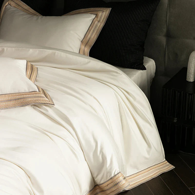 Afralia™ Luxury Egyptian Cotton Embroidered Bedding Set for Elegant Home Decor