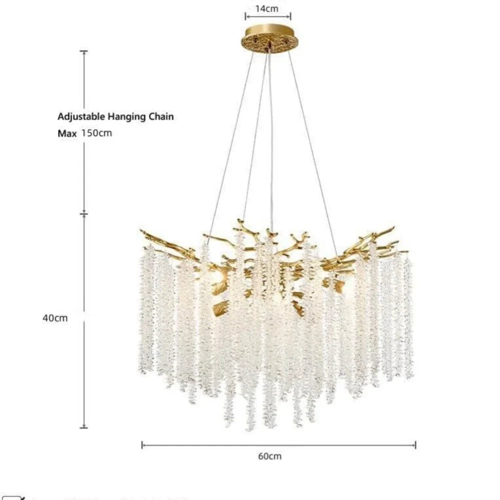 Afralia™ Large Silver Rectangular Crystal Chandelier for Dining & Living Room
