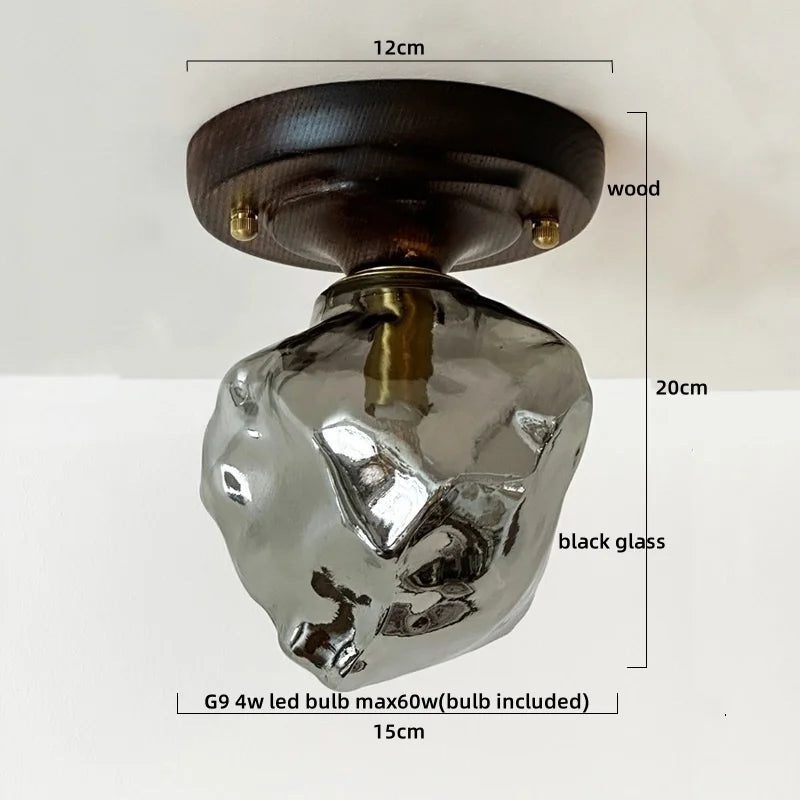 Afralia™ Walnut Copper LED Ceiling Light Modern Home Lighting Luminaria