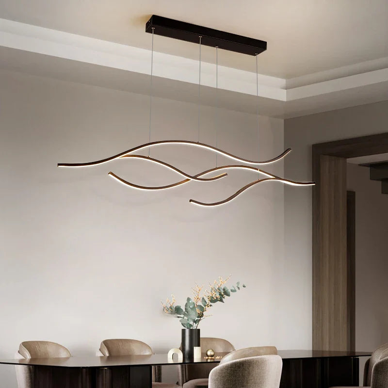 Afralia™ Modern Black Branch LED Chandelier for Dining Kitchen, Smart Lighting Fixtures