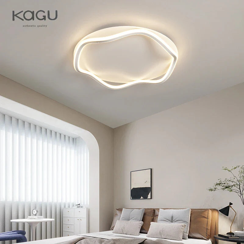 Afralia™ Modern Round LED Ceiling Lamp with Remote Control for Indoor Lighting