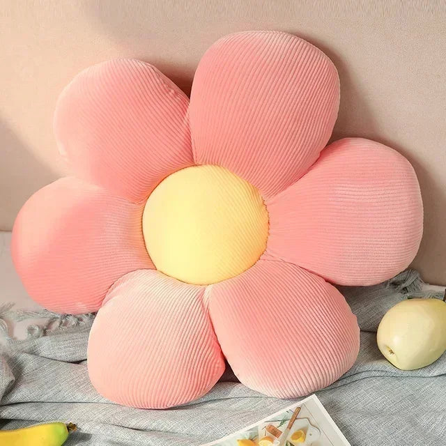 Flower Plush Throw Pillow Soft Plant Cartoon Chair Cushion Afralia™ Decorative Pillows