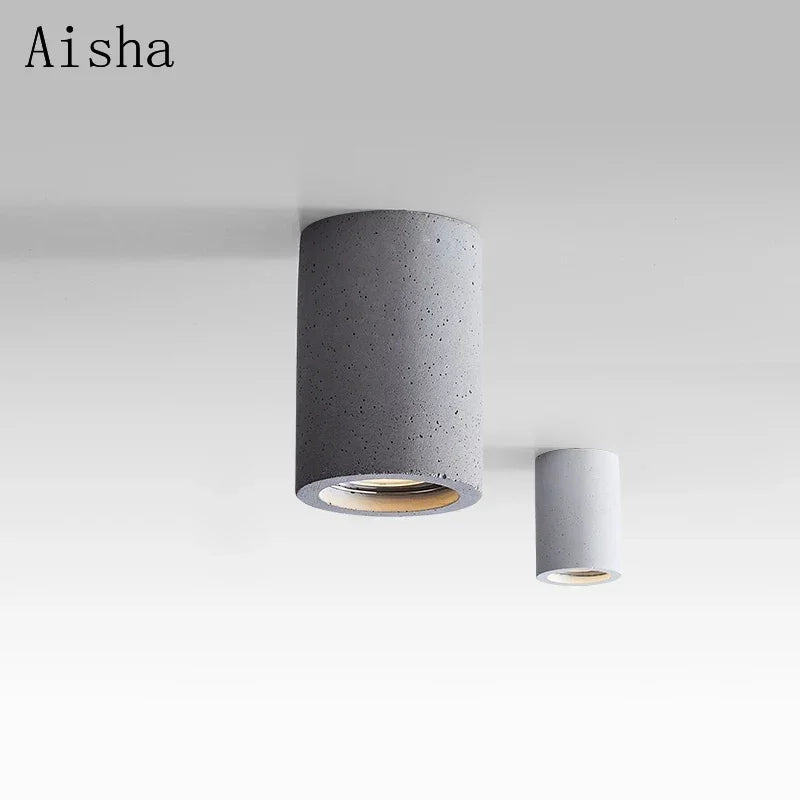 Afralia™ Cement LED Round Downlight: Minimalist Ceiling Spotlight for Living Room and Aisle