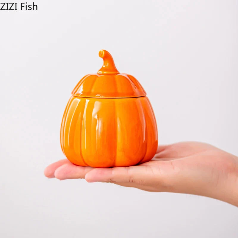 Afralia™ Ceramic Pumpkin Candle Holders Desk Decoration & Wax Melt Burner