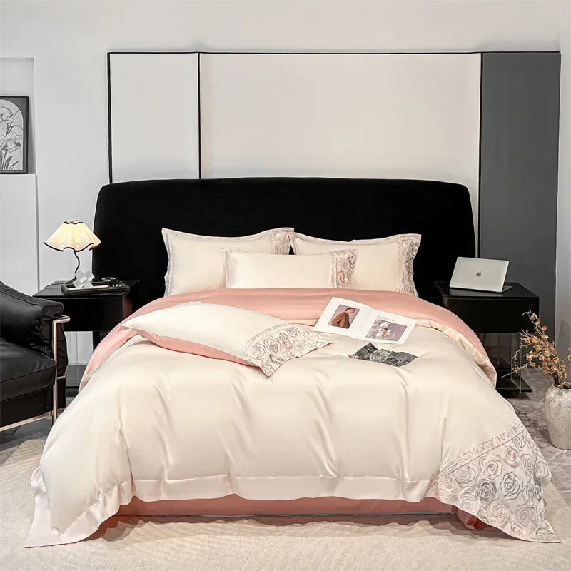 Afralia™ Lyocell Cotton Bed Linens Set Queen King Size