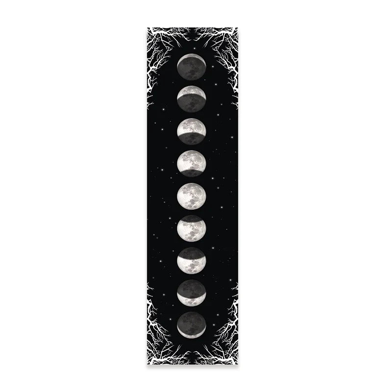 Afralia™ Moon Phase Tapestry: Black & White Sky Wall Hanging & Bohemian Home Decor