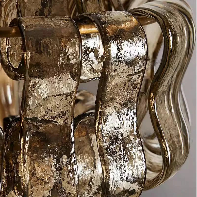 Afralia™ Dark Brown Glass Wall Sconce Lamps, LED Decoration for Living Room, Aisle, Bedside