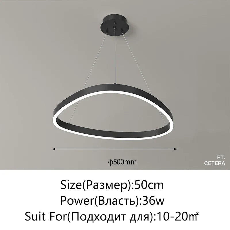 Afralia™ Modern Brushed Rings LED Chandelier Ceiling Light for Living Room Bedroom