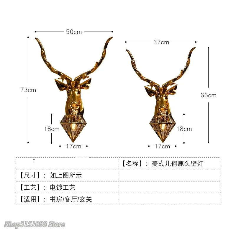 Afralia™ Antlers LED Wall Light: Modern Bedroom Deer Wall Sconce, Retro Living Room Luminaire