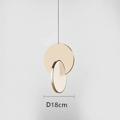Afralia™ Geometric Circle Gold Iron Pendant Light Chandelier
