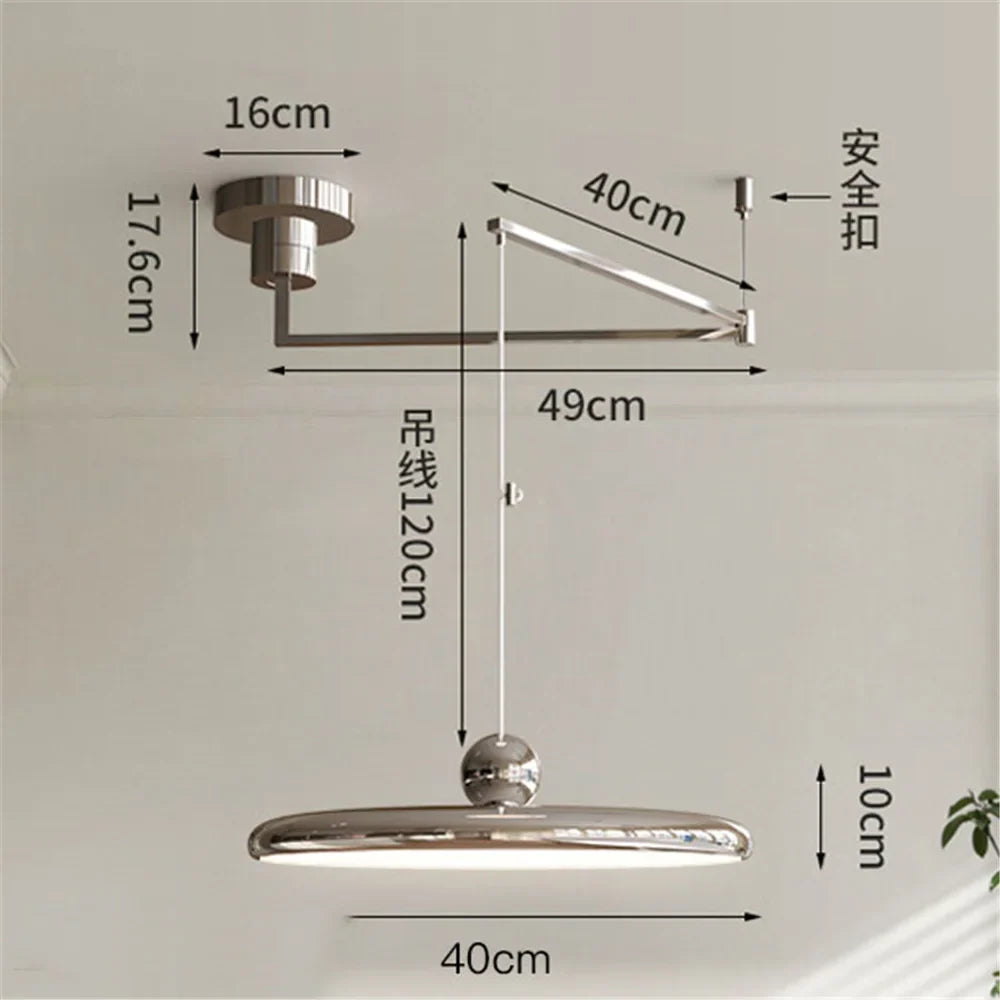 Afralia™ Cream Iron Art Chandelier LED Pendant Light for Bedroom Living Room