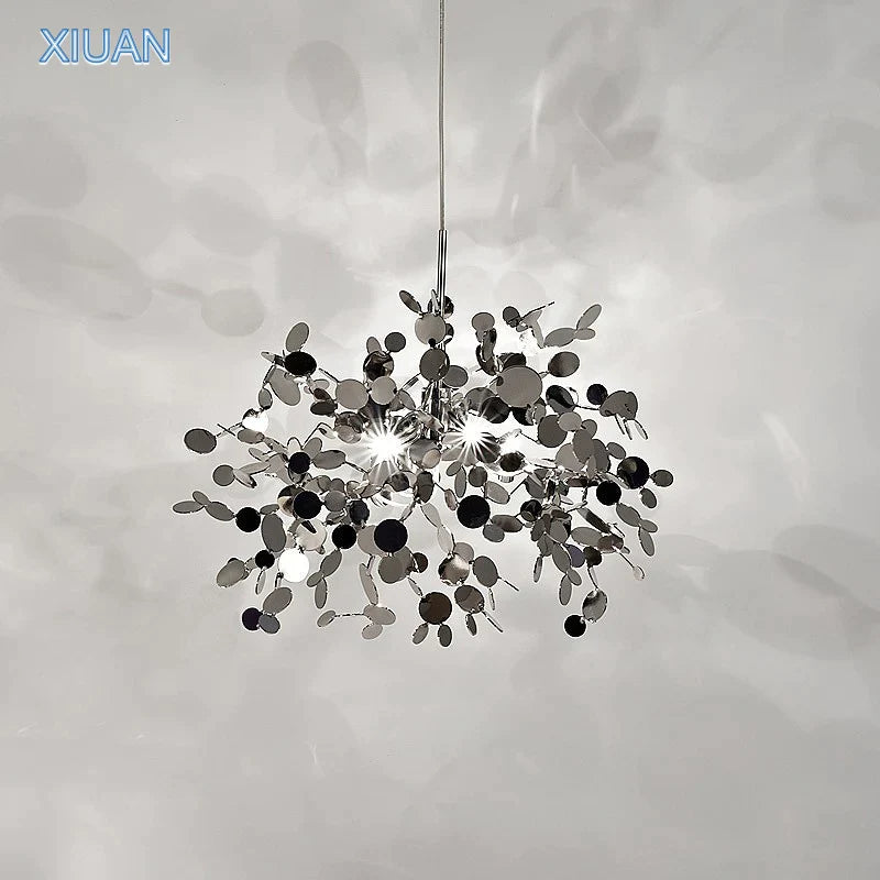 Afralia™ Stainless Steel Pendant Lamp, Silver Chrome Luxury Hanging Light for Home and Business