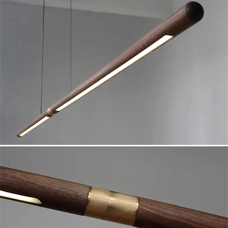 Afralia™ Scandinavian Walnut Pendant Light for Home Dining Table and Kitchen Island