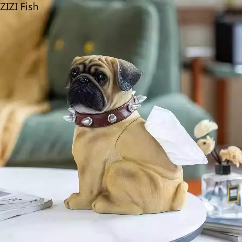 Afralia™ Bulldog Tissue Box: Cute Dog Shape Coffee Table Decoration