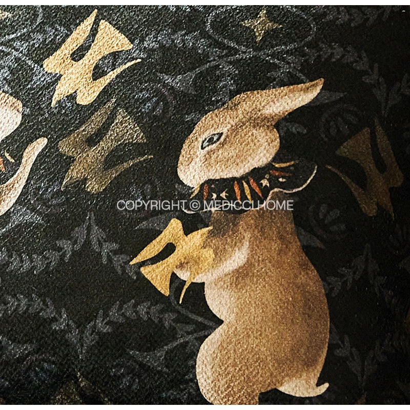 Afralia™ Retro Rabbit Acanthus Scroll Cushion Cover for Living Room Sofa