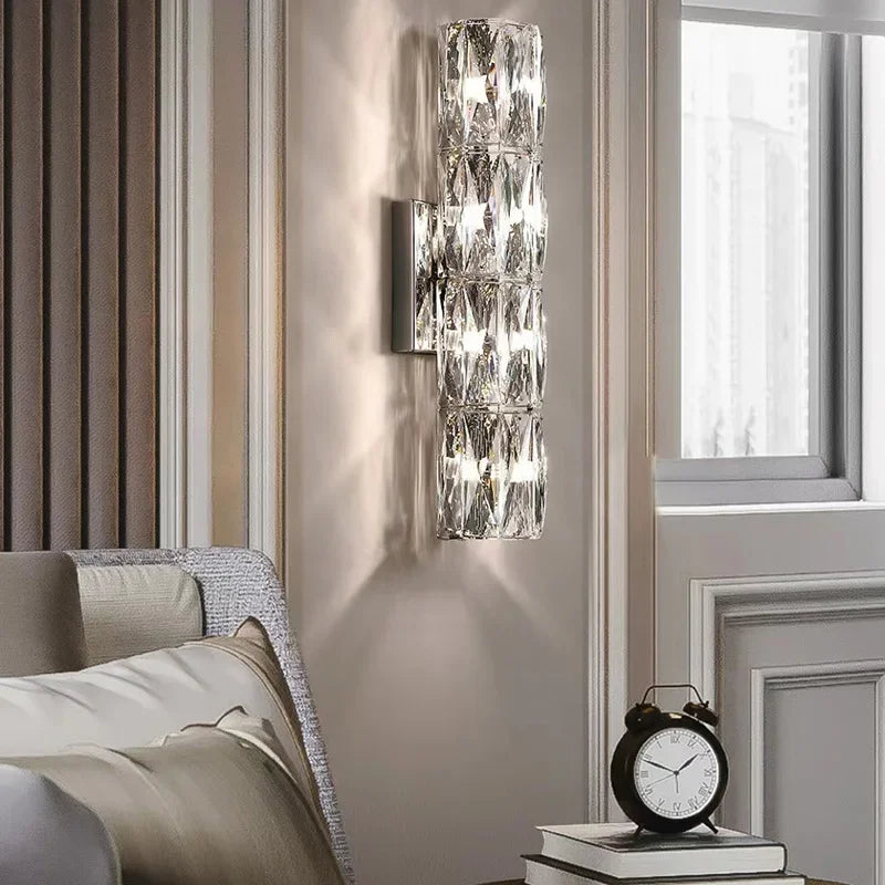 Afralia™ Crystal High-End Wall Lamp for Luxury Living Room, Bedroom, Villa Lighting