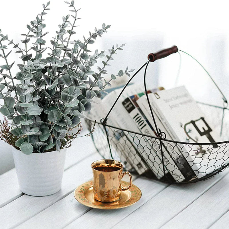 Afralia™ Artificial Eucalyptus Leaves 100Pcs - Home Wedding Decoration Vase Fake Plants