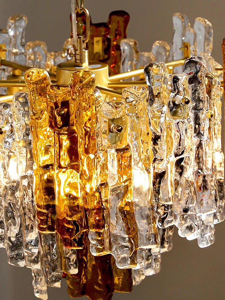 Afralia™ Icicle Glass Ceiling Pendant Light - Dimmable Dining Room Chandelier