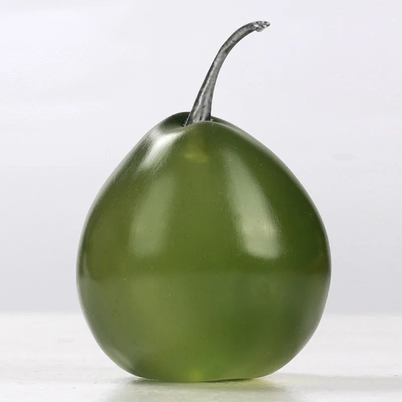 Afralia™ Silver Pear Resin Sculpture Handicraft - Abstract Fruit Decorative Figurine Craft