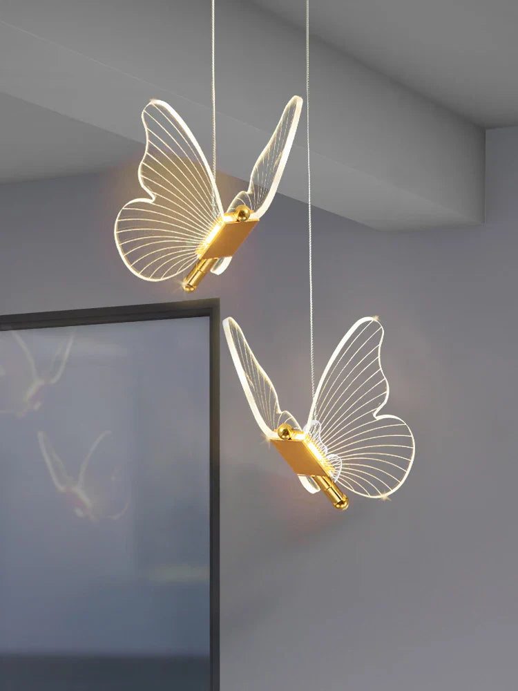 Afralia™ Butterfly LED Chandelier: Modern Acrylic Pendant Lighting for Home Decoration