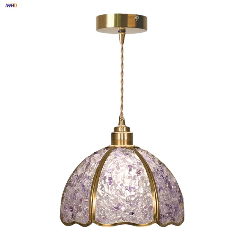 Afralia™ Crystal Glass LED Pendant Light Fixture for Kitchen Dining Room Bar Luxury Art Decor