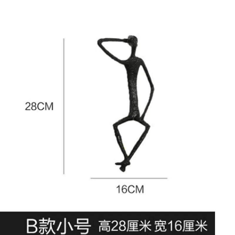 Afralia™ Seated Figure Metal Portrait Sculpture, Handcrafted Iron Statue for Home Decor