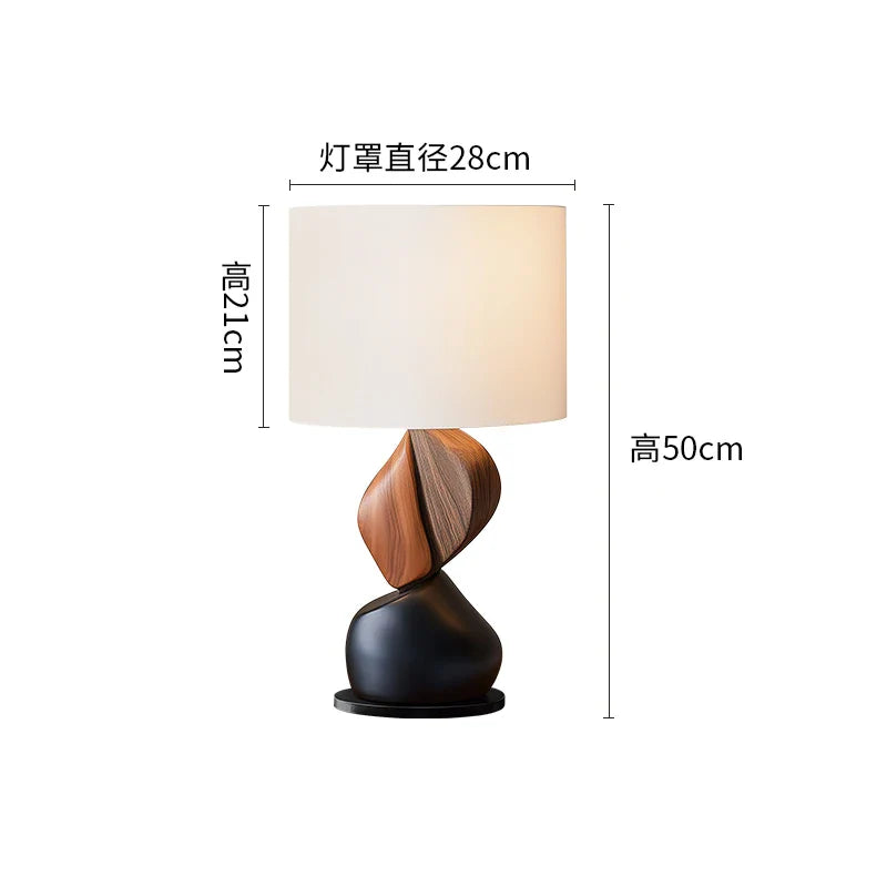 Afralia™ Solid Wood Table Lamp for Living Room, Study, Bedroom, Art Lighting