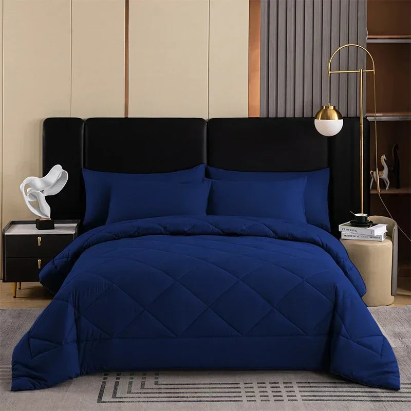 Afralia™ Cozy Quilt Set: Soft & Breathable Queen/King Size Comforter with Duvet & Pillowcase