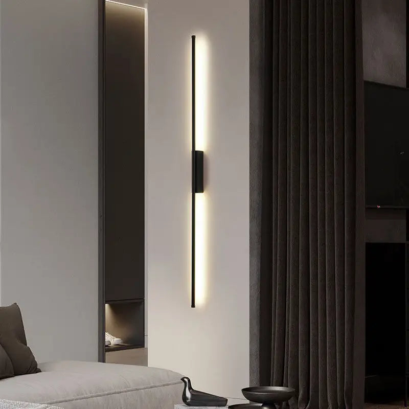 Afralia™ Minimalist LED Strip Wall Lamp: Modern Nordic Design for Living Room, Bedroom, and TV Background Lighting