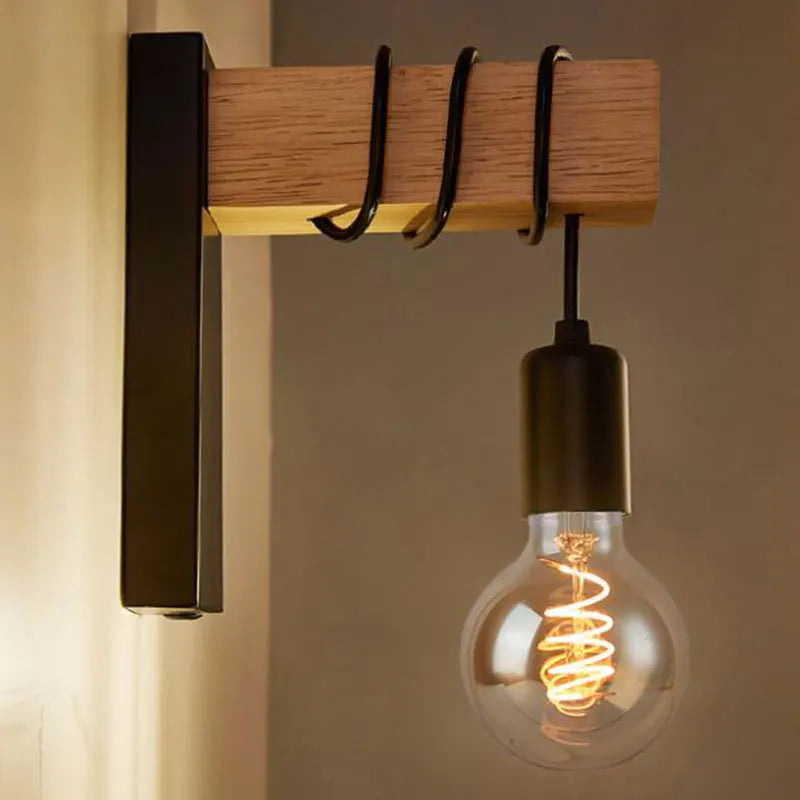 Afralia™ Wood Wall Light Modern Minimalist Indoor Sconce E27 Home Lighting