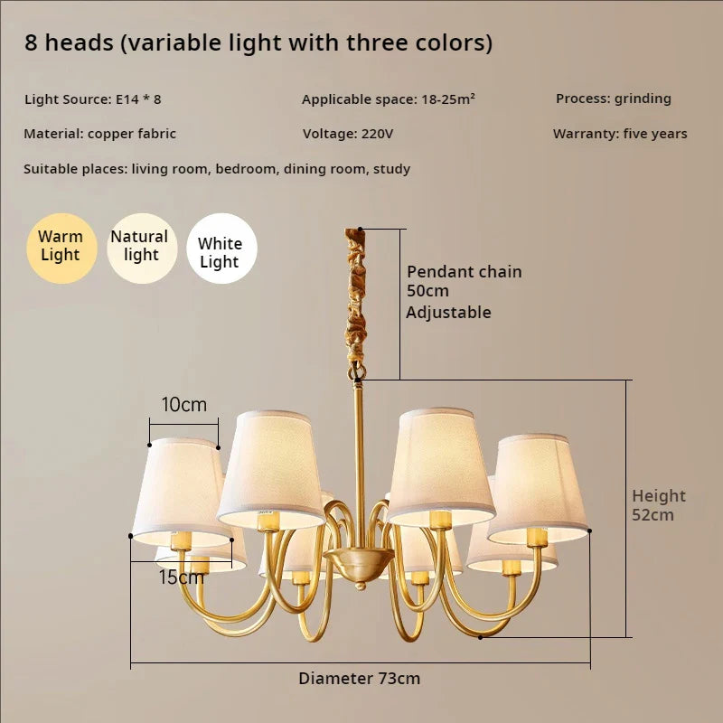 Afralia™ Copper American Chandelier: Modern Luxury for Living Room, Bedroom, and Restaurant