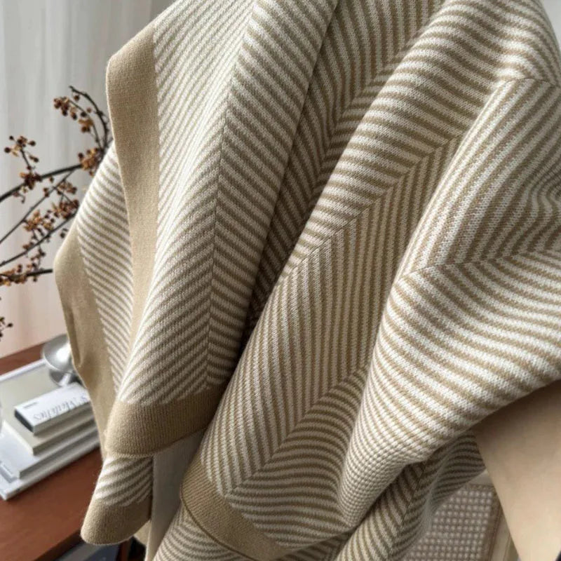 Afralia™ Cozy Striped Blanket: Multi-Functional for Travel, Office, Car, Sofa & Airplane