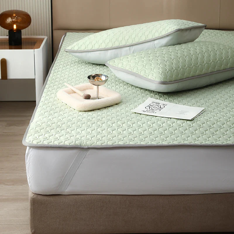 Afralia™ Ultra-Thick Latex Cooling Mat: High-Quality Lyocell Fabric, Cool Silk Feel, Summer Bed Mat