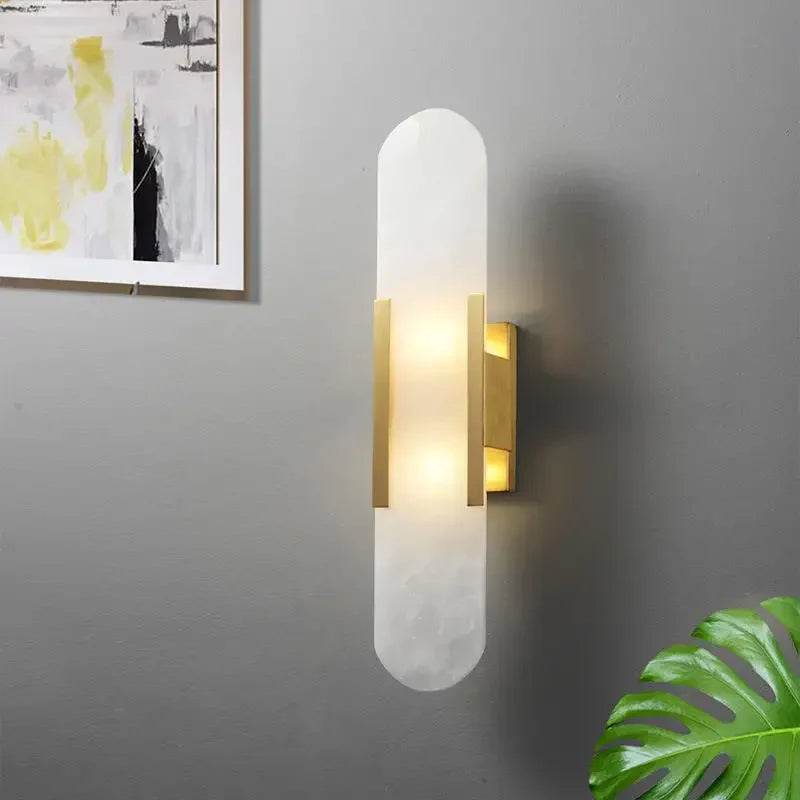 Afralia™ Linear Marble Chandelier: Modern Circular Alabaster Pendant Light