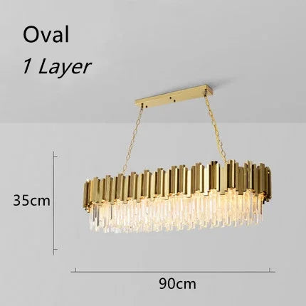 Afralia™ Modern Gold K9 Crystal Chandelier for Luxury Home Decor & Lighting