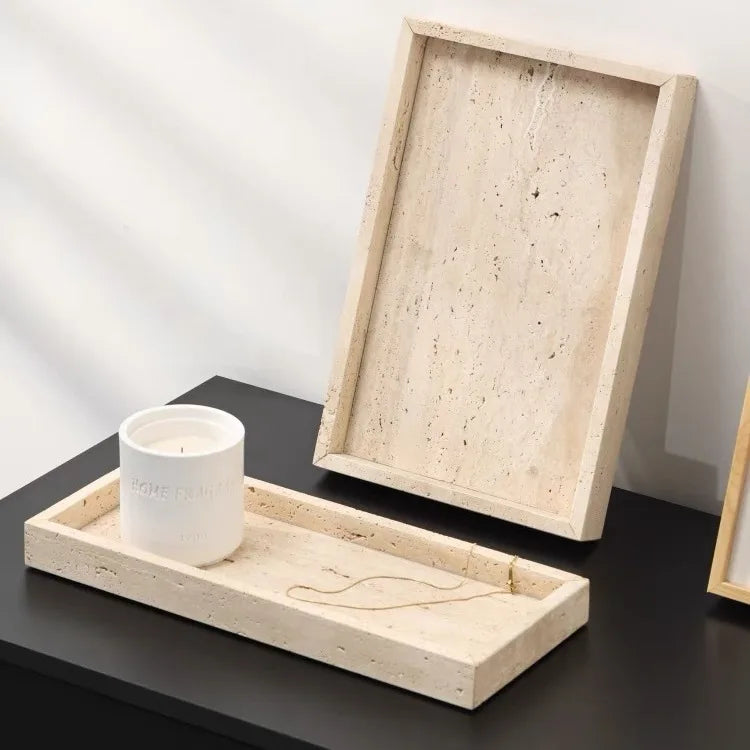 Afralia™ Marble Vanity Tray for Cosmetics and Perfume Organizing
