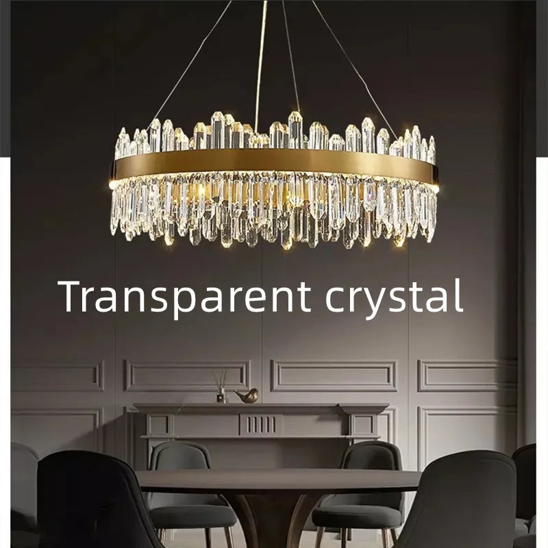 Afralia™ Smoke Grey Crystal Chandelier: Luxury LED Hanging Lamp for Living Room & Bedroom.