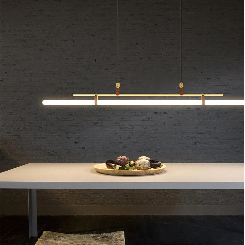 Afralia™ Glass Belt Chandelier: Modern Indoor Restaurant & Office LED Light