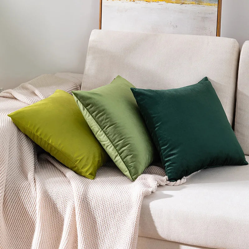 Afralia™ Green Velvet Pillow Case 45X45CM – Luxury Nordic Home Decor