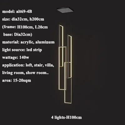 Afralia™ Modern LED Chandeliers for Living Room, Pendant Lights, Stair Loft, Home Decor Lighting