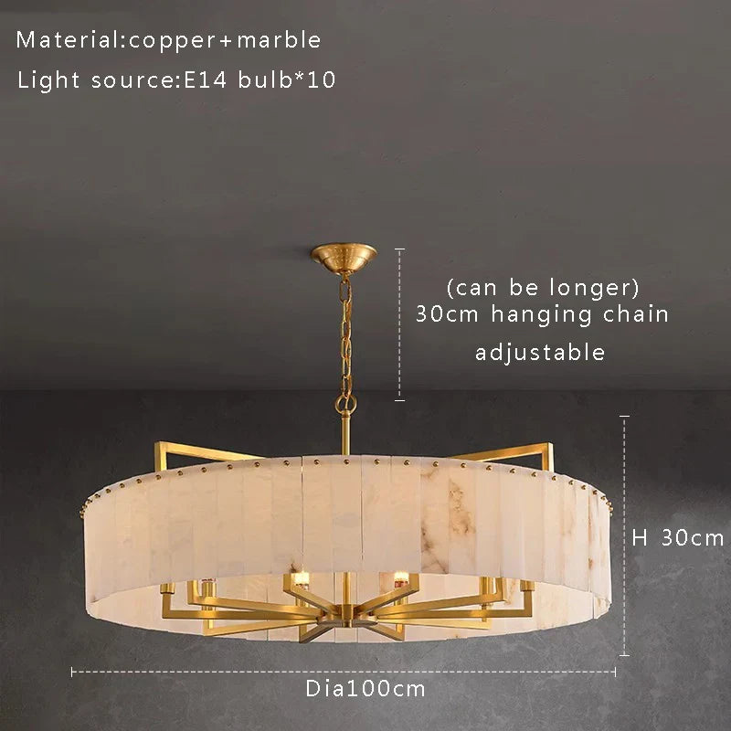 Afralia™ Marble Copper Ceiling Pendant Lights Modern LED Stone Hanging Lamps