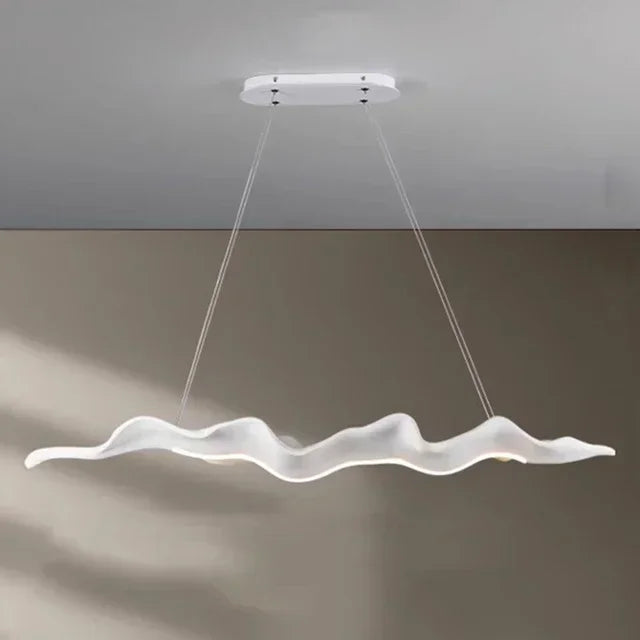 Resin Leaf Pendant Light LED Chandelier by Afralia™ - Indoor Decor Hanging Lamp