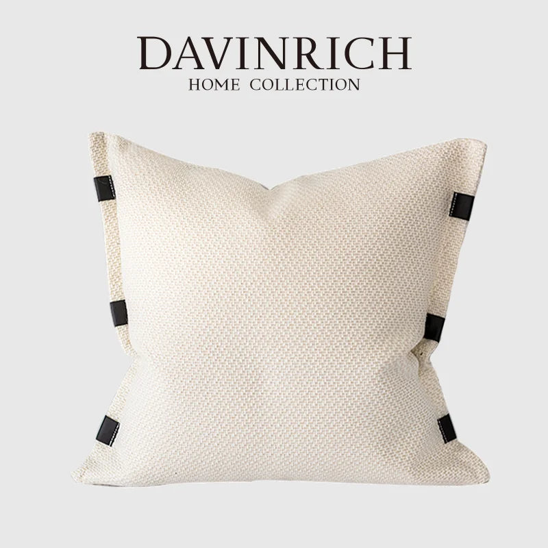 Afralia™ Beige Textured Pillow Cover Abstract Design 45x45, Lumbar Support & Decor Accessory