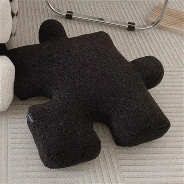 Afralia™ Teddy Velvet Jigsaw Seat Cushion - Plush Home Decor Throw Pillow