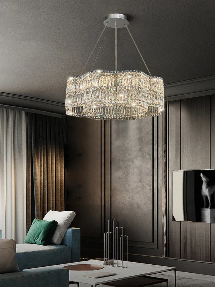 Luxury Crystal Chandelier by Afralia™ | Modern Living Room Pendant Lamp